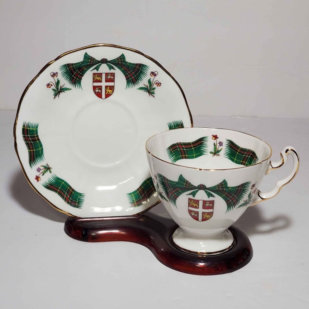Royal Adderley Teacup and Saucer Newfoundland Tartan Vintage